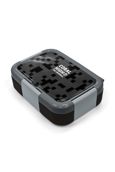 Coral High Kids Siyah Blok Desenli Paslanmaz Çelik Beslenme Kabı 39201 - 2