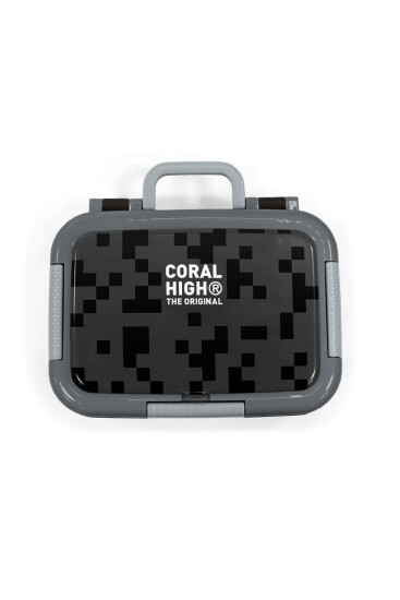 Coral High Kids Siyah Blok Desenli Paslanmaz Çelik Beslenme Kabı 39201 - 5
