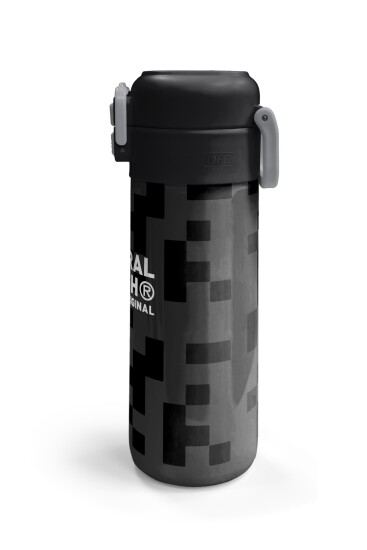 Coral High Kids Siyah Blok Desenli Pipetli ve Direkt İçim Çelik Termos 500 ml 31894 - 6