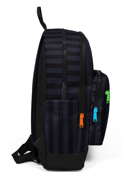 Coral High Kids Siyah Çizgi Desenli Okul Sırt Çantası 33218 - 5