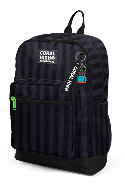 Coral High Kids Siyah Çizgi Desenli Okul Sırt Çantası 33218 - 6