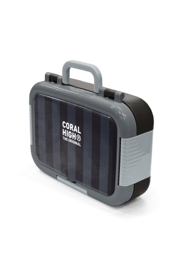 Coral High Kids Siyah Çizgi Desenli Paslanmaz Çelik Beslenme Kabı 39118 - 4