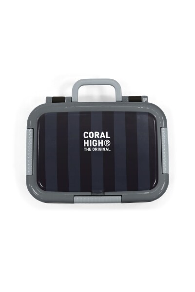 Coral High Kids Siyah Çizgi Desenli Paslanmaz Çelik Beslenme Kabı 39118 - 5