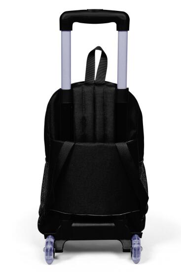 Coral High Kids Siyah Dama Desenli Üç Bölmeli Çekçekli Okul Sırt Çantası 23914 - 2