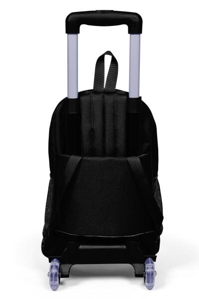 Coral High Kids Siyah Dama Desenli Üç Bölmeli Çekçekli Okul Sırt Çantası 23914 - 2