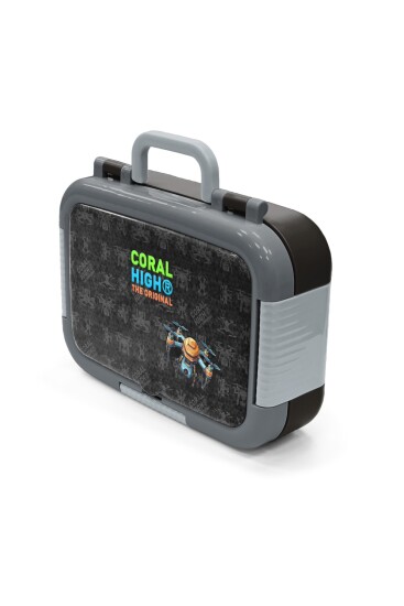 Coral High Kids Siyah Drone Desenli Paslanmaz Çelik Beslenme Kabı 39198 - 4
