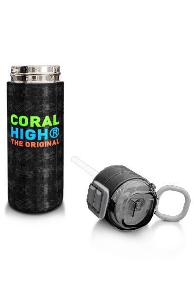 Coral High Kids Siyah Drone Desenli Pipetli ve Direkt İçim Çelik Termos 500 ml 31891 - 4