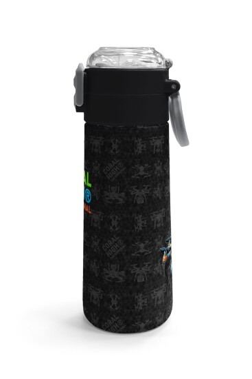 Coral High Kids Siyah Drone Desenli Pipetli ve Direkt İçim Çelik Termos 500 ml 31891 - 3
