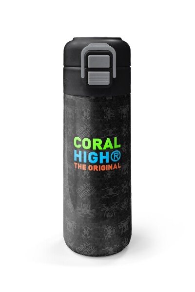 Coral High Kids Siyah Drone Desenli Pipetli ve Direkt İçim Çelik Termos 500 ml 31891 - 4