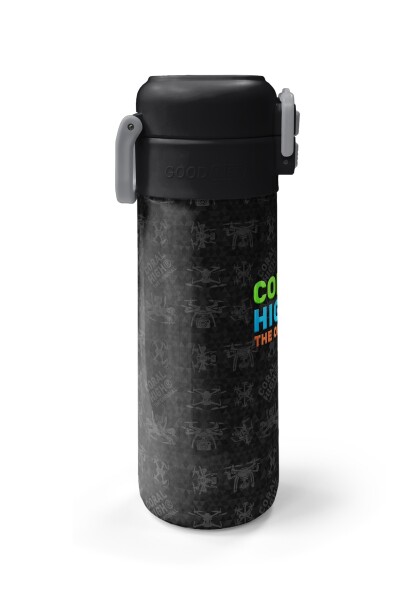 Coral High Kids Siyah Drone Desenli Pipetli ve Direkt İçim Çelik Termos 500 ml 31891 - 5