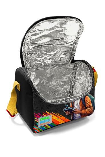 Coral High Kids Siyah Drone Desenli Thermo Beslenme Çantası 11796 - 4