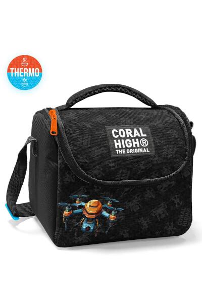 Coral High Kids Siyah Drone Desenli Thermo Beslenme Çantası 22791 - 1