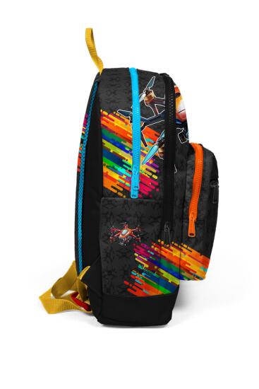 Coral High Kids Siyah Drone Pilot Desenli Dört Bölmeli Okul Sırt Çantası 23780 - 4