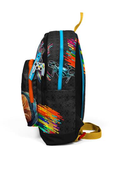 Coral High Kids Siyah Drone Pilot Desenli Dört Bölmeli Okul Sırt Çantası 23780 - 7