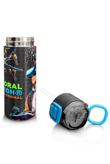 Coral High Kids Siyah Drone Pilot Desenli Pipetli ve Direkt İçim Çelik Termos 500 ml 31996 - 4