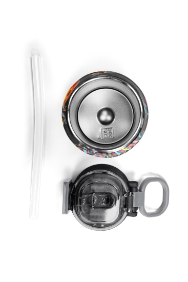 Coral High Kids Siyah Drone Pilot Desenli Pipetli ve Direkt İçim Çelik Termos 500 ml 31996 - 7