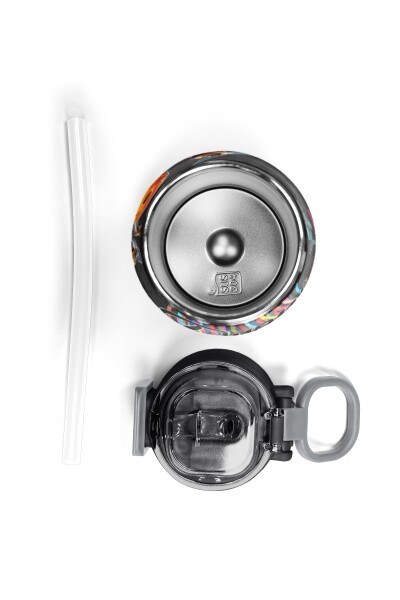 Coral High Kids Siyah Drone Pilot Desenli Pipetli ve Direkt İçim Çelik Termos 500 ml 31996 - 7