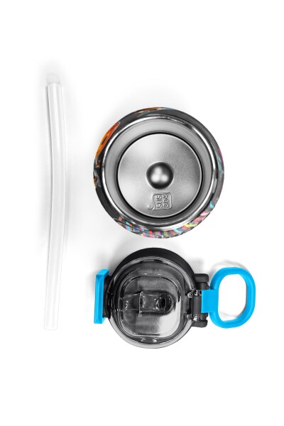 Coral High Kids Siyah Drone Pilot Desenli Pipetli ve Direkt İçim Çelik Termos 500 ml 31996 - 7