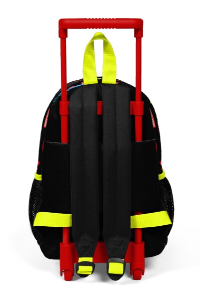 Minik Yuva Çekçekli Sırt Çantası Siyah Fosforlu Sarı İki Bölmeli 24021 - 5