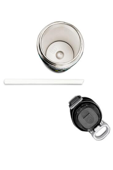 Coral High Kids Siyah Fosforlu Yeşil Gamer Desenli Pipetli ve Direkt İçim Çelik Termos 500 ml 31817 - 7