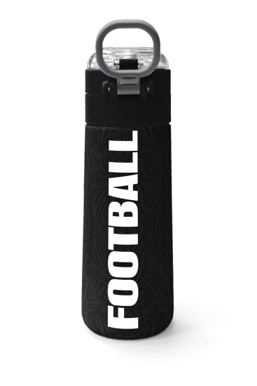 Coral High Kids Siyah Futbol Desenli Pipetli ve Direkt İçim Çelik Termos 500 ml 31898 - 4