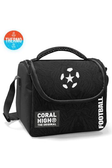 Coral High Kids Siyah Futbol Desenli Thermo Beslenme Çantası 22798 