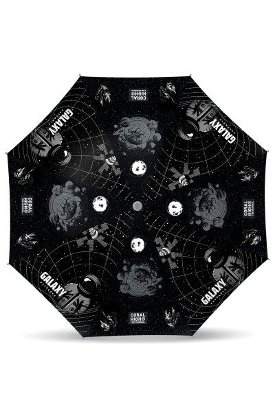 Coral High Kids Siyah Galaxy Desenli Çocuk Şemsiyesi 12679 - 2