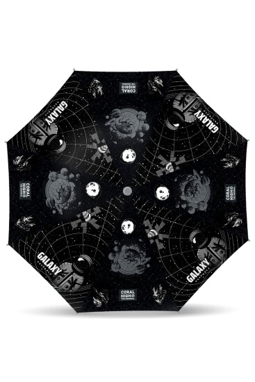 Coral High Kids Siyah Galaxy Desenli Çocuk Şemsiyesi 12679 - 2