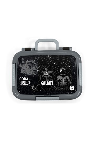 Coral High Kids Siyah Galaxy Desenli Paslanmaz Çelik Beslenme Kabı 39178 - 5