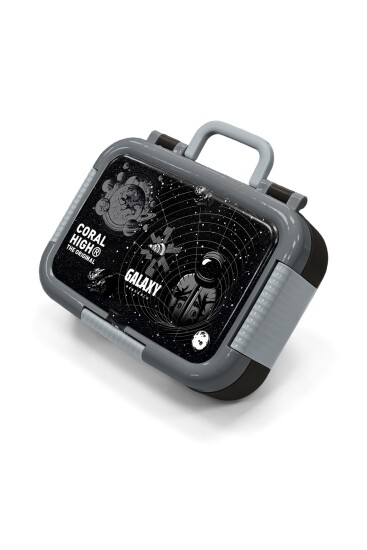 Coral High Kids Siyah Galaxy Desenli Paslanmaz Çelik Beslenme Kabı 39178 