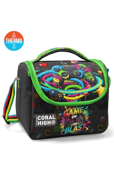 Coral High Kids Siyah Gamer Desenli 3’lü Okul Çanta Seti SET0133258 - 3