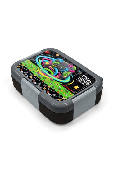 Coral High Kids Siyah Gamer Desenli Paslanmaz Çelik Beslenme Kabı 39158 - 2