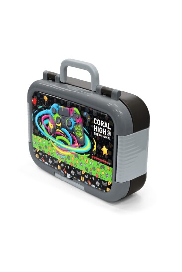 Coral High Kids Siyah Gamer Desenli Paslanmaz Çelik Beslenme Kabı 39158 - 5