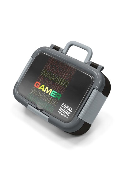 Coral High Kids Siyah Gamer Desenli Paslanmaz Çelik Beslenme Kabı 39174 - 1