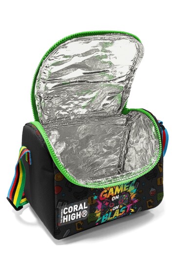 Coral High Kids Siyah Gamer Desenli Thermo Beslenme Çantası 37158 - 4