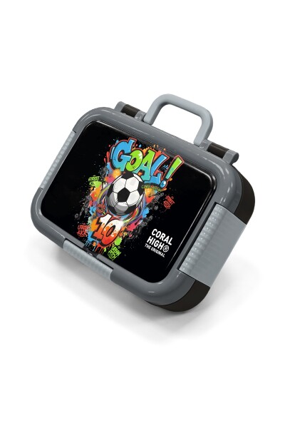 Coral High Kids Siyah Goal Desenli Paslanmaz Çelik Beslenme Kabı 39153 - 1