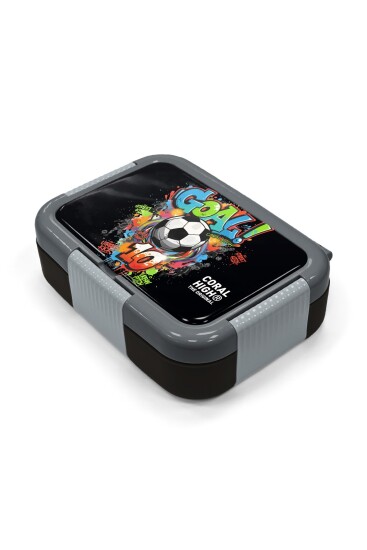 Coral High Kids Siyah Goal Desenli Paslanmaz Çelik Beslenme Kabı 39153 - 2