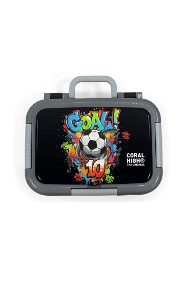 Coral High Kids Siyah Goal Desenli Paslanmaz Çelik Beslenme Kabı 39153 - 5