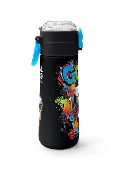 Coral High Kids Siyah Goal Desenli Pipetli ve Direkt İçim Çelik Termos 500 ml 38135 - 2