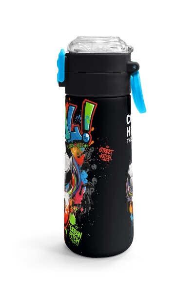 Coral High Kids Siyah Goal Desenli Pipetli ve Direkt İçim Çelik Termos 500 ml 38135 - 3
