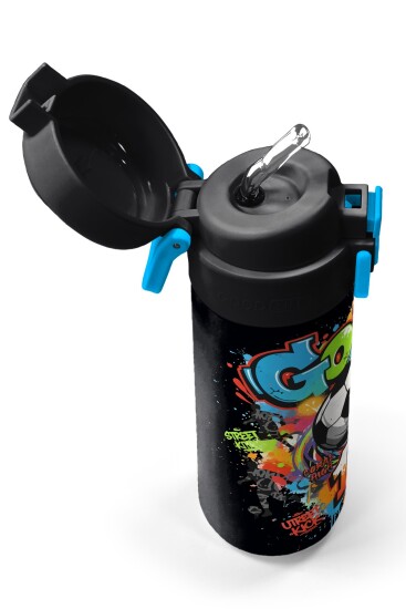 Coral High Kids Siyah Goal Desenli Pipetli ve Direkt İçim Çelik Termos 500 ml 38135 - 2