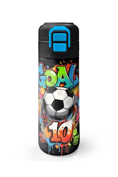 Coral High Kids Siyah Goal Desenli Pipetli ve Direkt İçim Çelik Termos 500 ml 38135 - 4