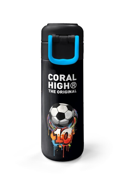 Coral High Kids Siyah Goal Desenli Pipetli ve Direkt İçim Çelik Termos 500 ml 38135 - 7