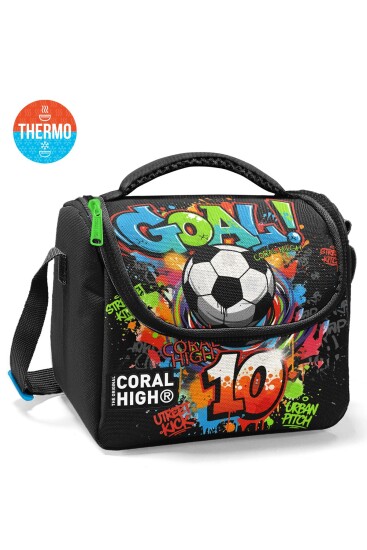 Coral High Kids Siyah Goal Desenli Thermo Beslenme Çantası 37153 