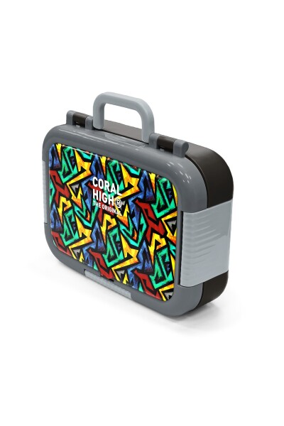 Coral High Kids Siyah Grafiti Desenli Paslanmaz Çelik Beslenme Kabı 39167 - 4