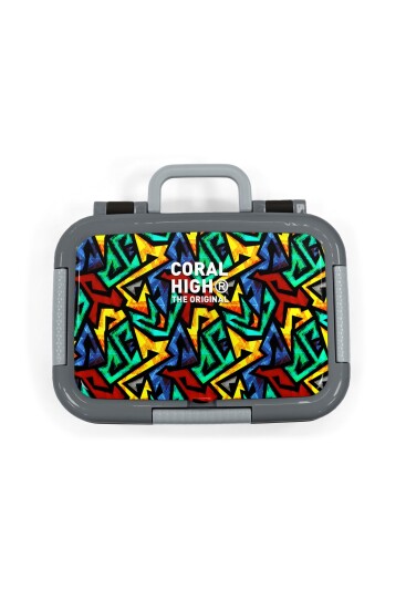 Coral High Kids Siyah Grafiti Desenli Paslanmaz Çelik Beslenme Kabı 39167 - 5