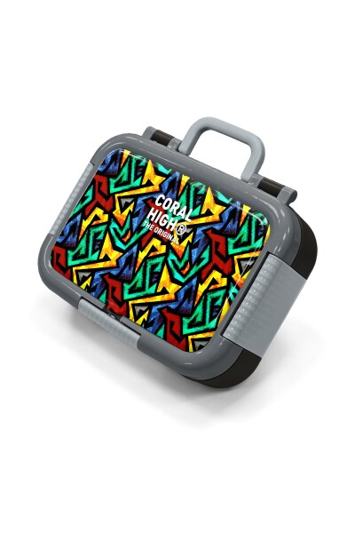 Coral High Kids Siyah Grafiti Desenli Paslanmaz Çelik Beslenme Kabı 39167 - 1