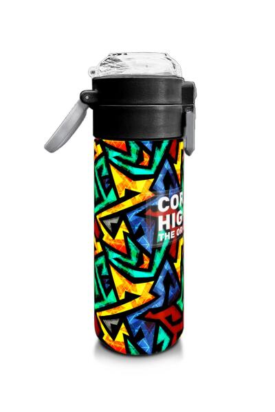 Coral High Kids Siyah Grafiti Desenli Pipetli ve Direkt İçim Çelik Termos 500 ml 31847 - 2