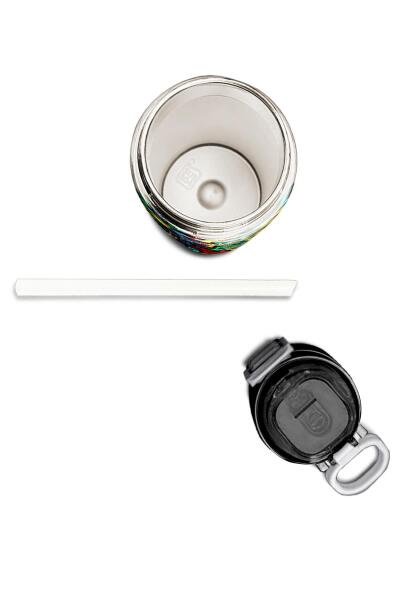 Coral High Kids Siyah Grafiti Desenli Pipetli ve Direkt İçim Çelik Termos 500 ml 31847 - 7