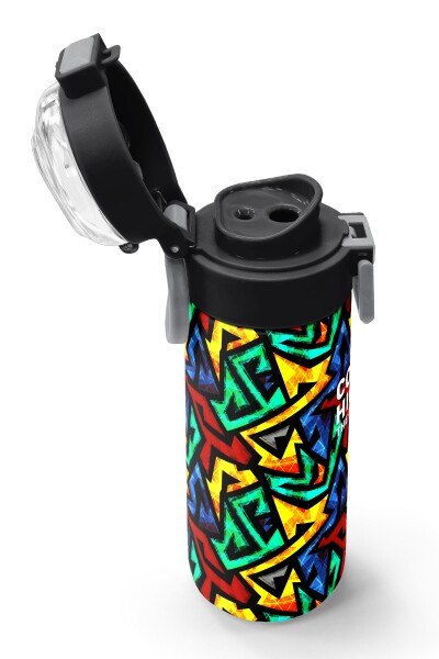 Coral High Kids Siyah Grafiti Desenli Pipetli ve Direkt İçim Çelik Termos 500 ml 31847 - 7
